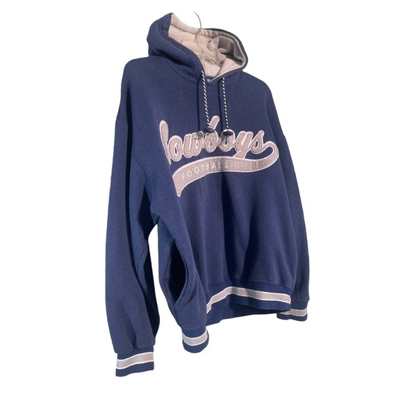 Vintage Starter Dallas Cowboys Script‎ Hoodie Sweatshirt Pockets 90s Sz M - Picture 10 of 16